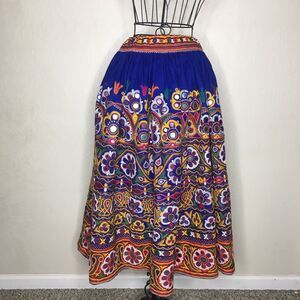 Indian Ethnic Embroidery Boho Mirror Belly Dance Skirt Heavy Fabric Beautiful!